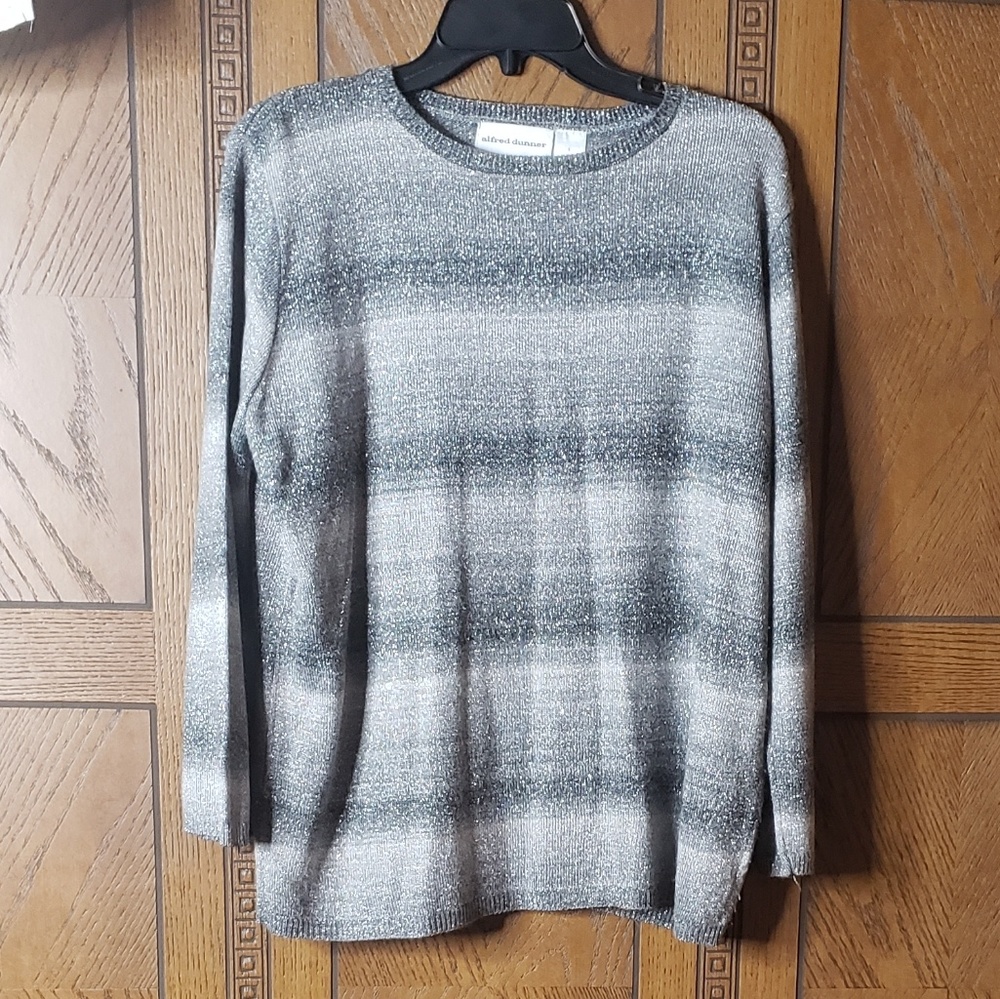 Alfred Dunner Grey Sparkly Sweater